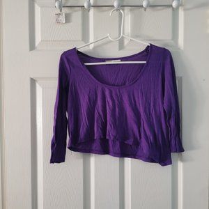 Derek Heart Purple Slanted Stylish Crop Top